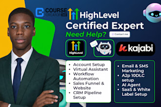 gohighlevel website ghl landing page automation funnels cc360 kajabi website
