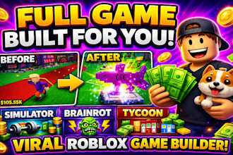 do roblox full game creation, steal a brainrot, grow a garden or simulator game