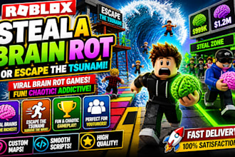 create escape the tsunami, escape tsunami for brain rot, roblox game develop