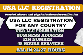 create USA llc registration llc formation with ein number full llc creation