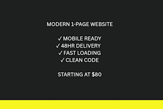 build a fast modern 1 page website in HTML CSS