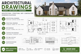 draw your architectural, electrical, plumbing plans, mep permit drawings