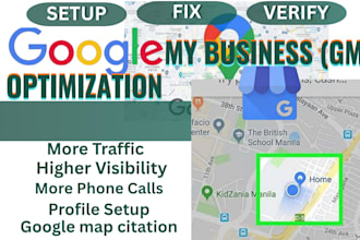 rank google my business gmb on maps with local SEO, citation
