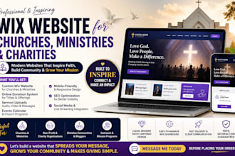 wix church website, ministry, charity, christian, donation event church website
