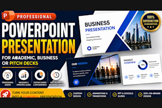 design professional powerpoint presentation for academic, business, or pitchdeck