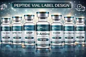 design, redesign, modify, edit or recreate, vectorize, fix your peptide label