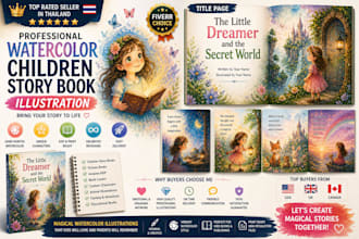 create whimsical children book illustration and book cover kidsbook