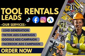 tool rental leads 500 tool leads tool rental facebook leads tool google leads
