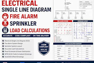 design electrical single line diagram fire alarm sprinkler load calculations