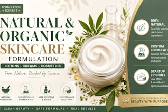 natural organic cosmetics skincare product formulation lotion beauty cream
