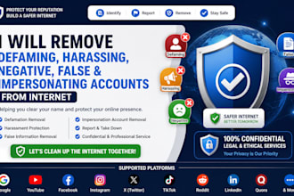 remove defaming, harassing, false, impersonating, negative content from internet