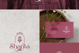 design elegant flower, floral, feminine luxury botanical brand logo