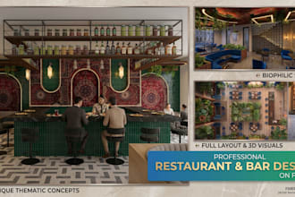 do commercial interior cafe and restaurant interior rendering visualization