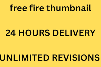 design viral gaming free fire youtube thumbnail in 2 hours