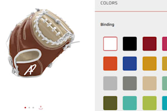 build custom 2d 3d softball and baseball glove on shopify kickflip and zakeke