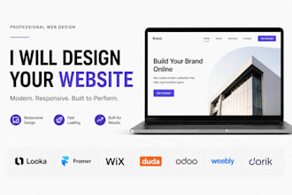 design looka website, framer, wix, duda, odoo, weebly and dorik website
