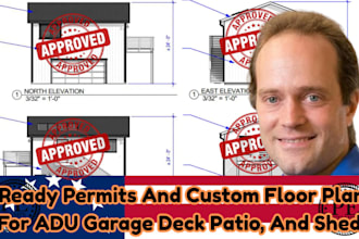 city permit blueprints architect for floor plan adu garage patio shed