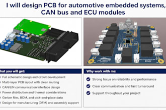 design pcb for automotive embedded system, can bus and ecu modules