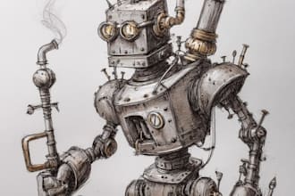 draw a steampunk robot