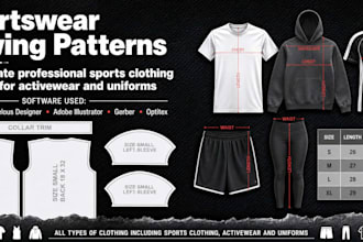create professional sports clothing patterns for activewear and uniforms