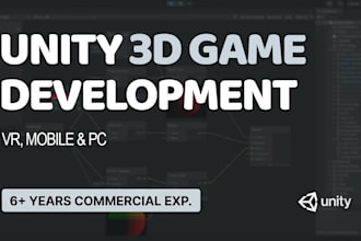 develop a 3d unity game or VR experience
