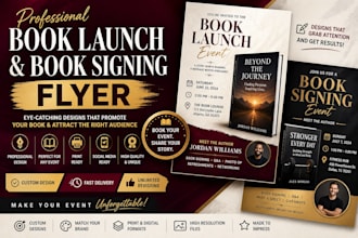 create a stunning book launch or book signing flyer design