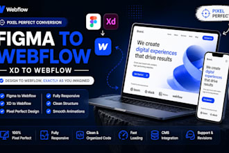 convert figma to webflow website, xd to webflow, responsive webflow design