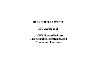 write a 500 word SEO blog post in urdu