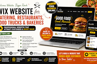 wix food catering, restaurant, food truck, food ordering system catering website