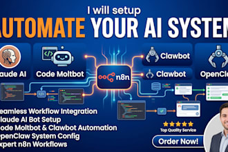 set up claude ai code moltbot clawbot openclaw  n8n to automate your ai system