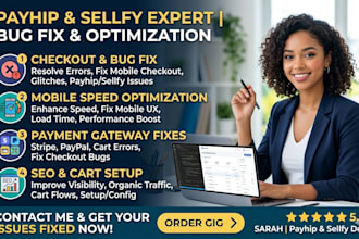 payhip sellfy checkout error bug mobile speed issue payment fix seo cart