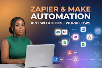 setup zapier and make com automations with API and webhooks