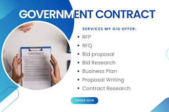 government contract bid proposal contract research for business plan