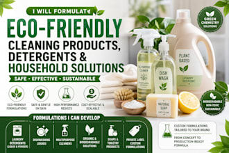 formulate eco friendly cleaning products, detergents, and household solution