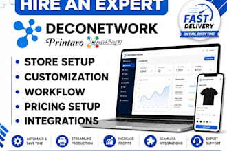 setup and customize your deconetwork, printavo or inksoft