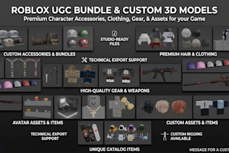 create roblox ugc bundle, dynamic head, rigging and 3d character modelling