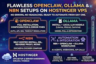 steup openclaw install hostinger vps ollama n8n automation openclaw error fix