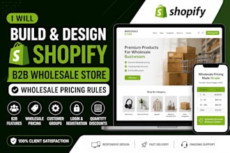 build and design shopify b2b wholesale store, wholesale pricing rules