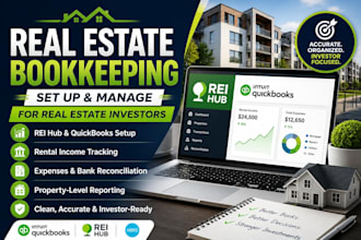 set up and manage rei hub or quickbooks bookkeeping for real estate investors
