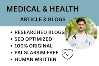 write medical and health blogs as a doctor