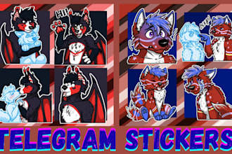 draw furry stickers telegram discord stickers furry sticker pack emotes