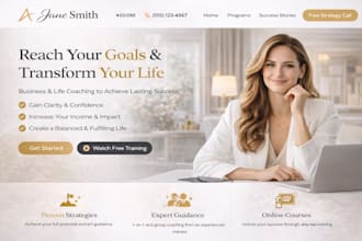 design business coach website life coach consultant mentor online coach website