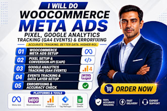 do woocommerce meta ads pixel google analytics tracking ga4 events  errorfixing