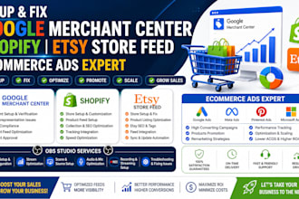 setup fix google merchant center shopify etsy store feed obs studio ads expert