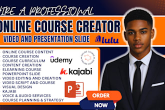 create online course , course curriculum, ppt slides, ebook online course