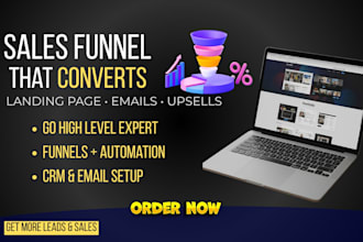 build sales funnel, landing page, gohighlevel, clickfunnels expert