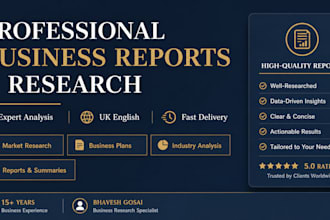 write a professional business report or research document