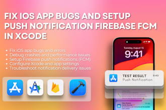 fix ios app bugs and setup push notification firebase fcm in xcode