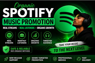 do organic sportify music promotion for real streams and listeners