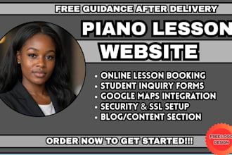 piano lesson website, music teacher website, piano instructor website
